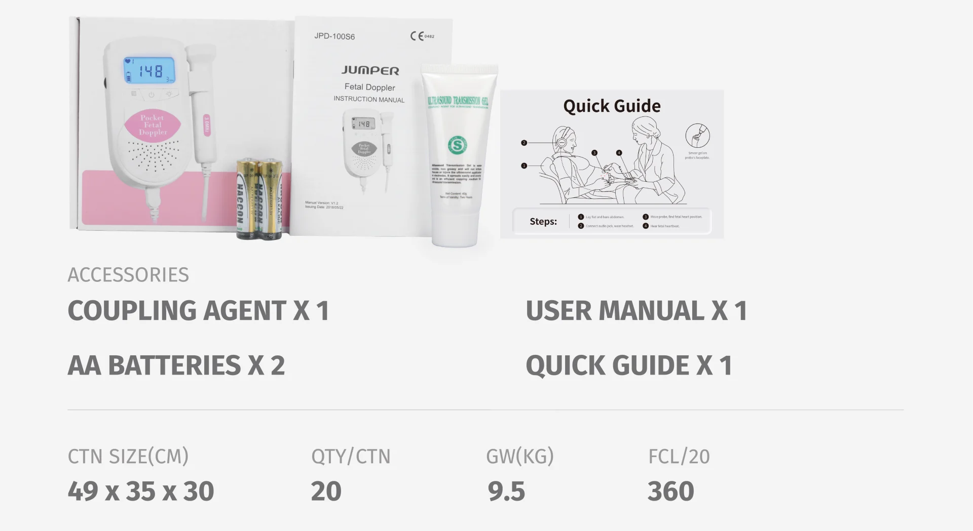 JPD-100S6 Fetal Doppler package