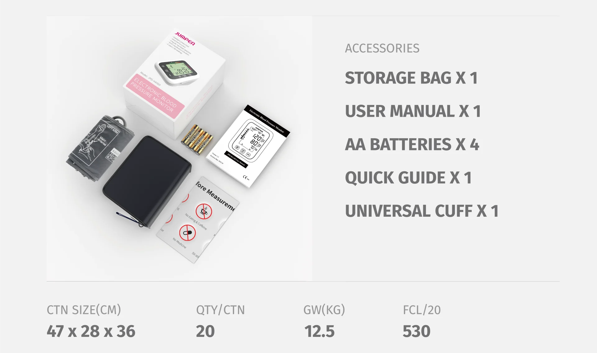 JPD-HA100 Blood Pressure Monitor package