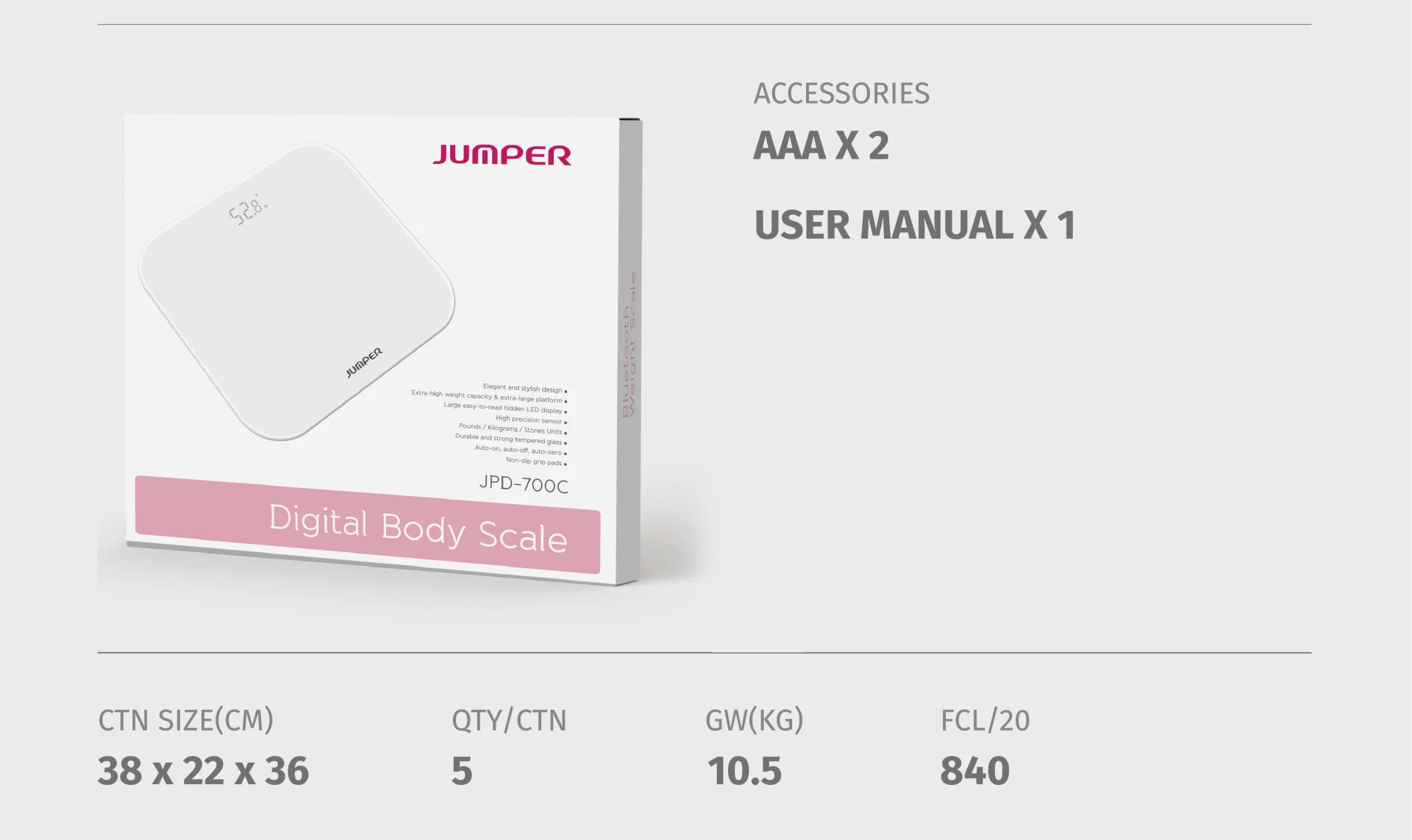JPD-700C Weight Scale package