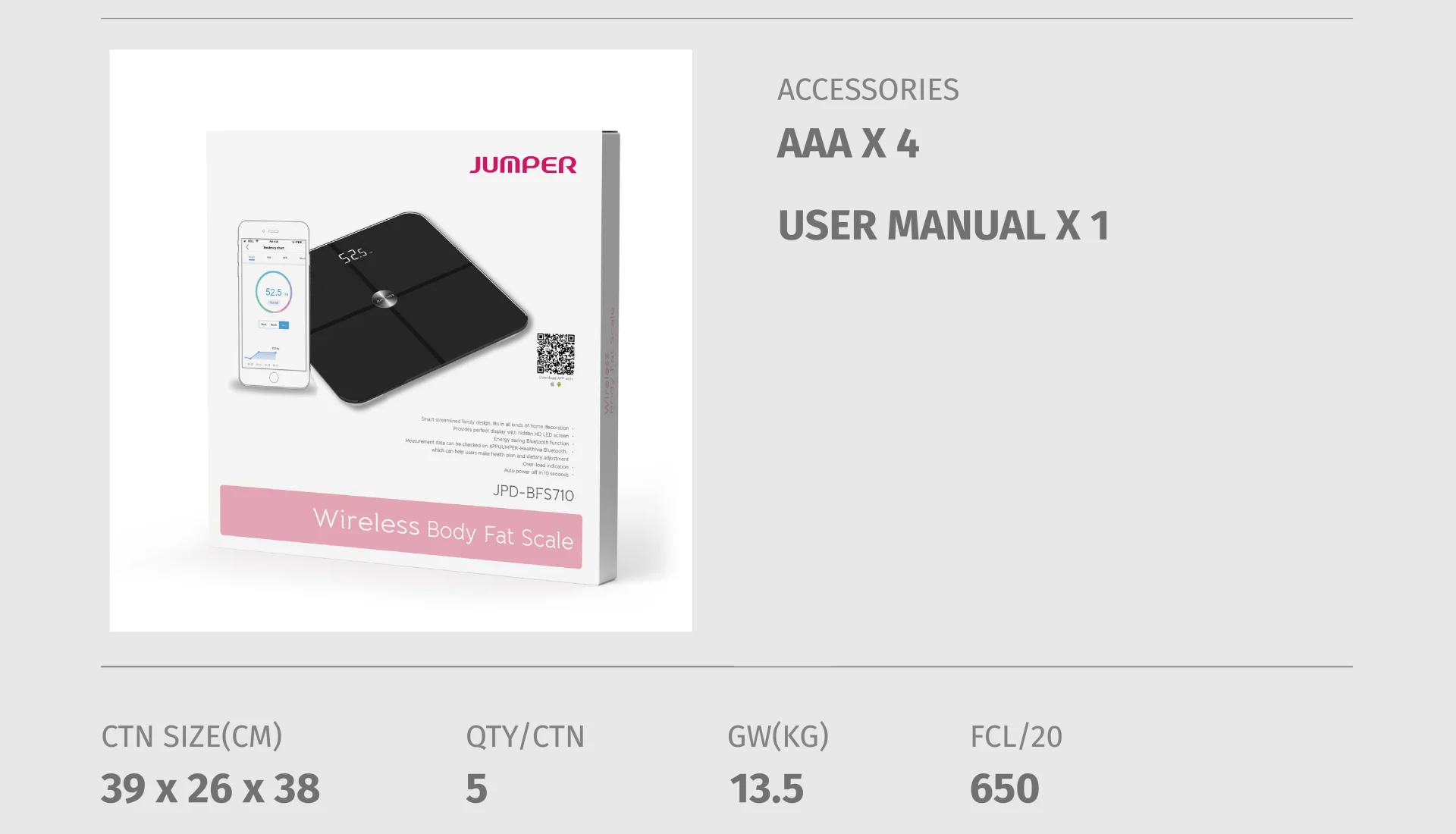 JPD-BFS710 Body Fat Scale package
