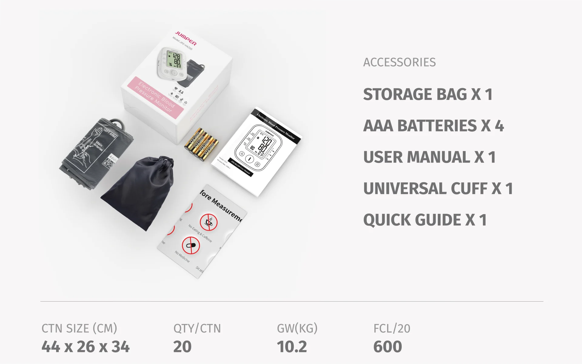 JPD-HA200 Blood Pressure Monitor package