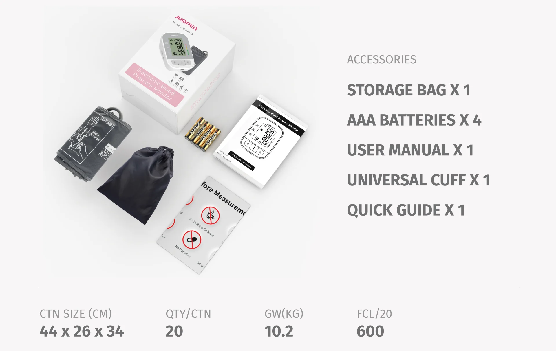 JPD-HA210 Blood Pressure Monitor package