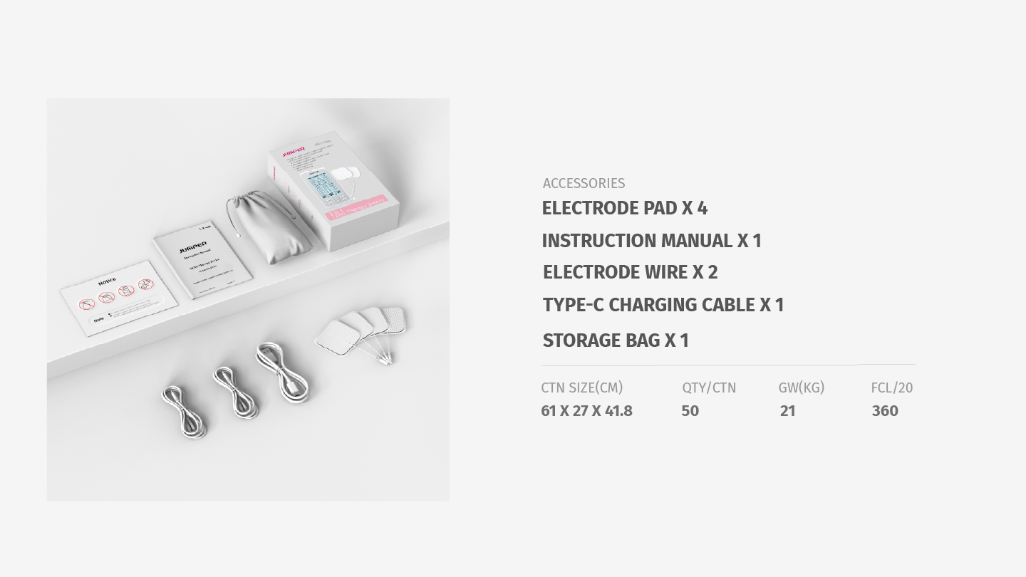 JPD-ES220 3 in 1 Combo Electrotherapy Device package