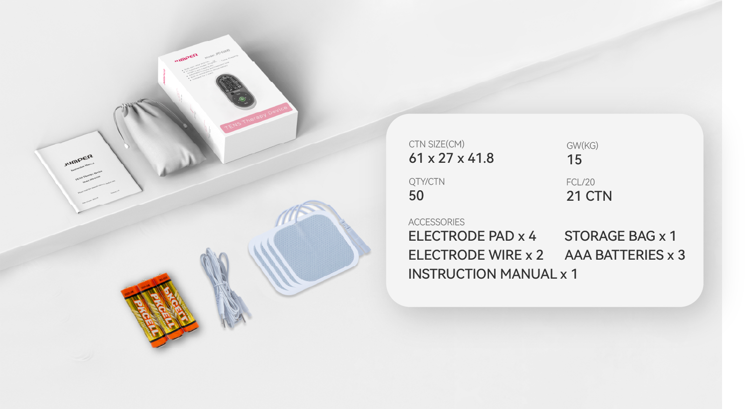 JPD-ES230 3 in 1 Combo Electrotherapy Device package