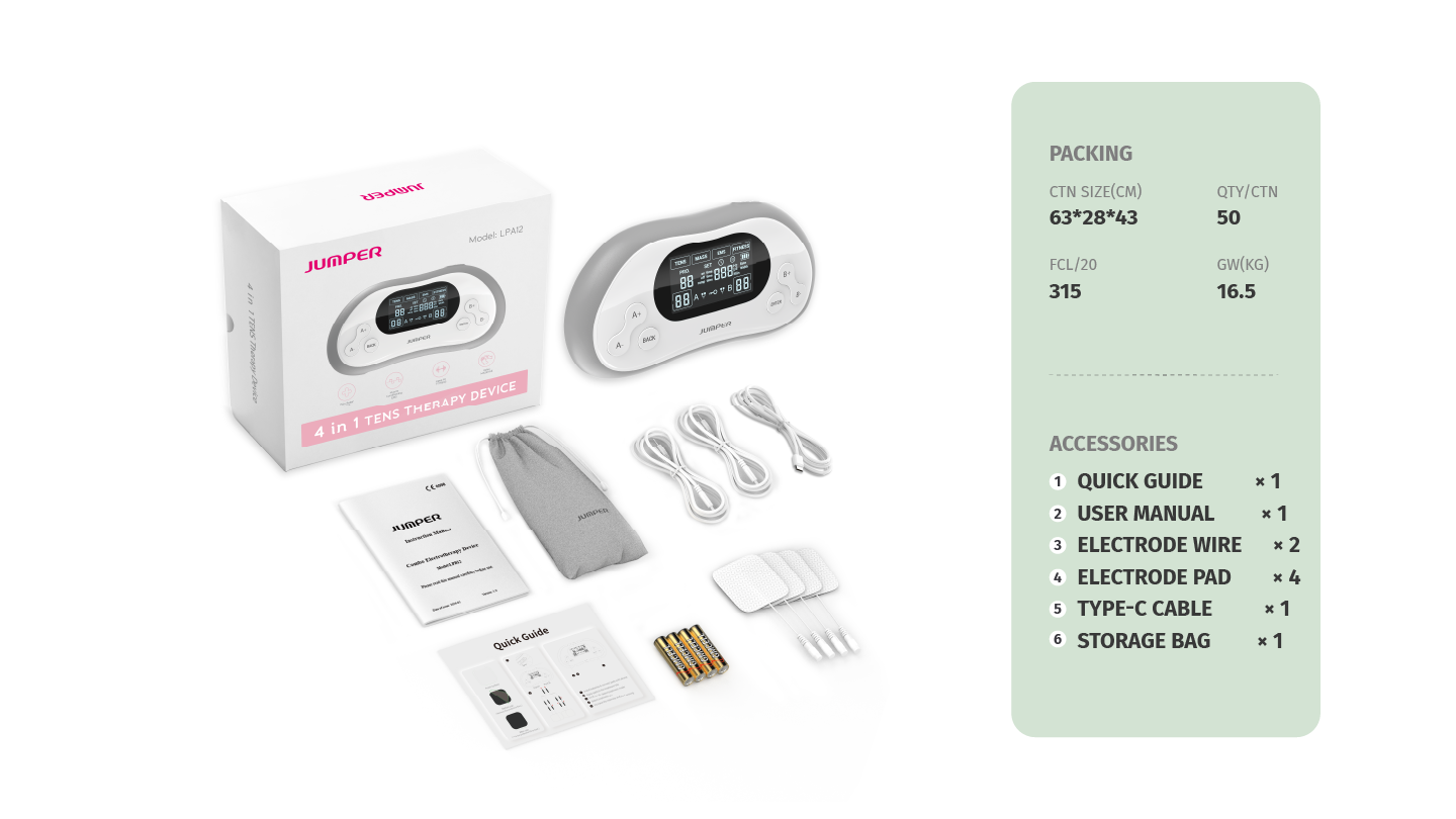 LPA12 4 in 1 Combo Electrotherapy Device package
