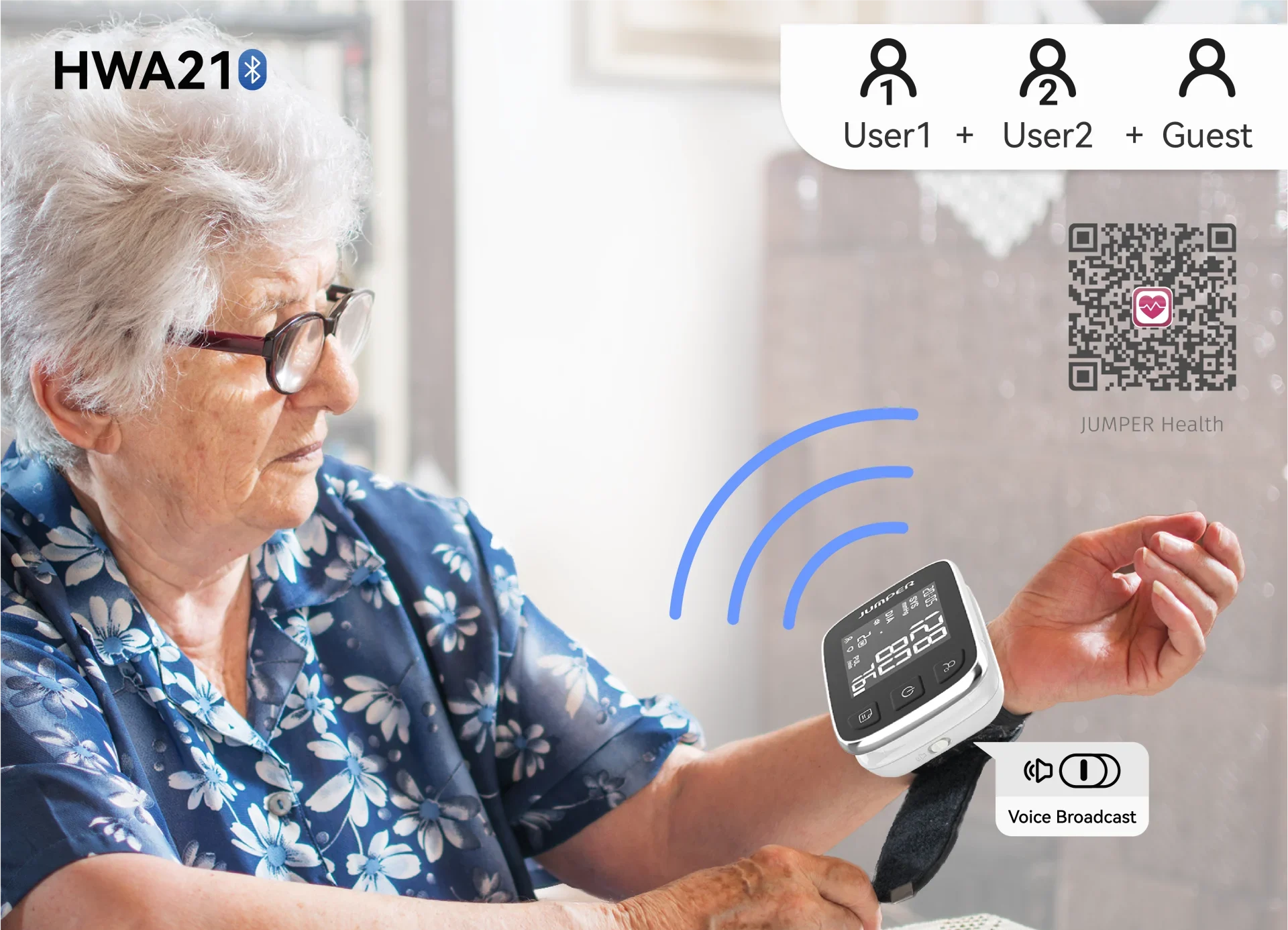 HWA21 WRIST BLOOD PRESSURE MONITOR feature