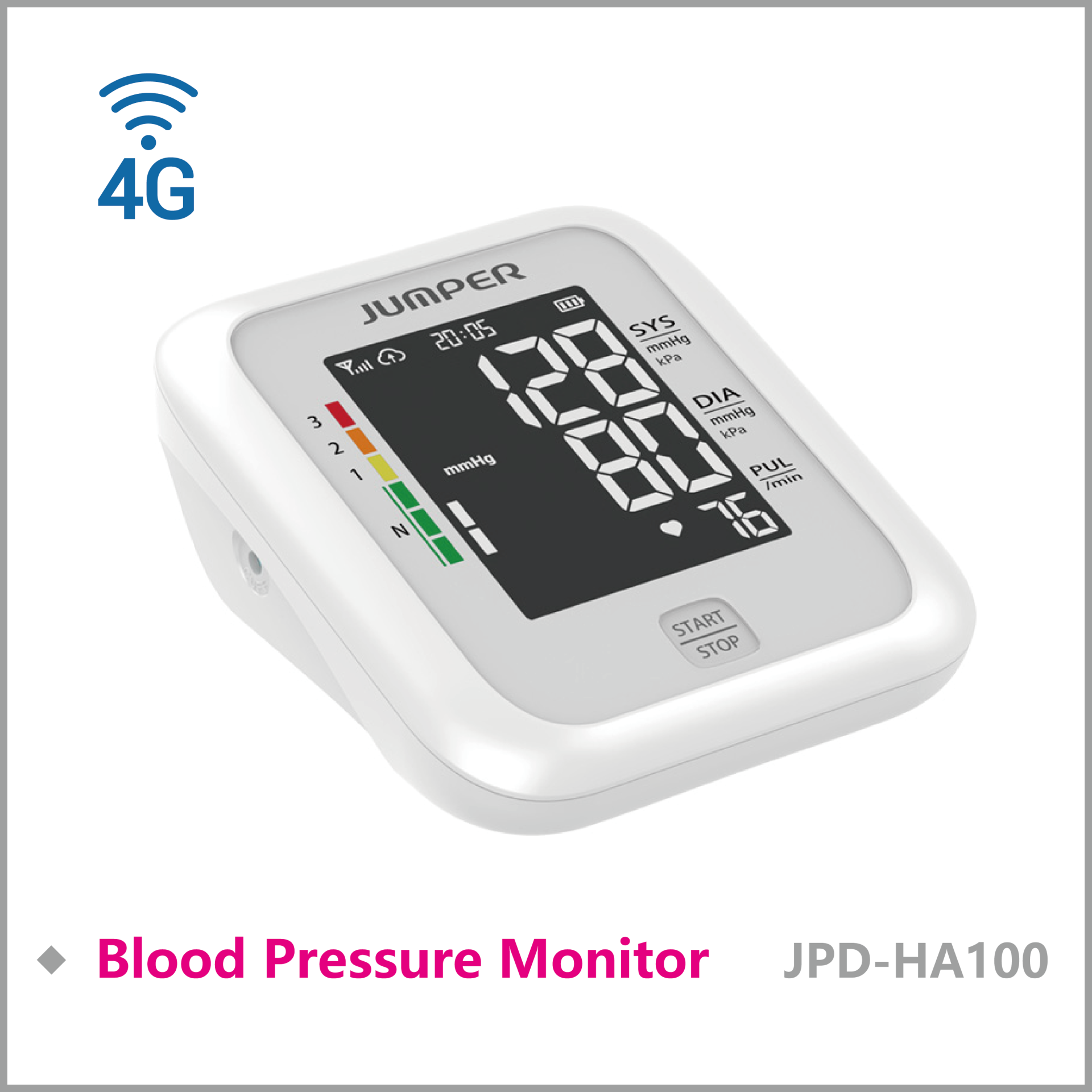 JUMPER HA100 cellular upper arm blood pressure monitor product view