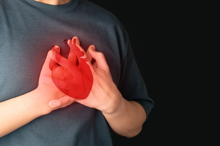 Atrial fibrillation heart rhythm medical illustration