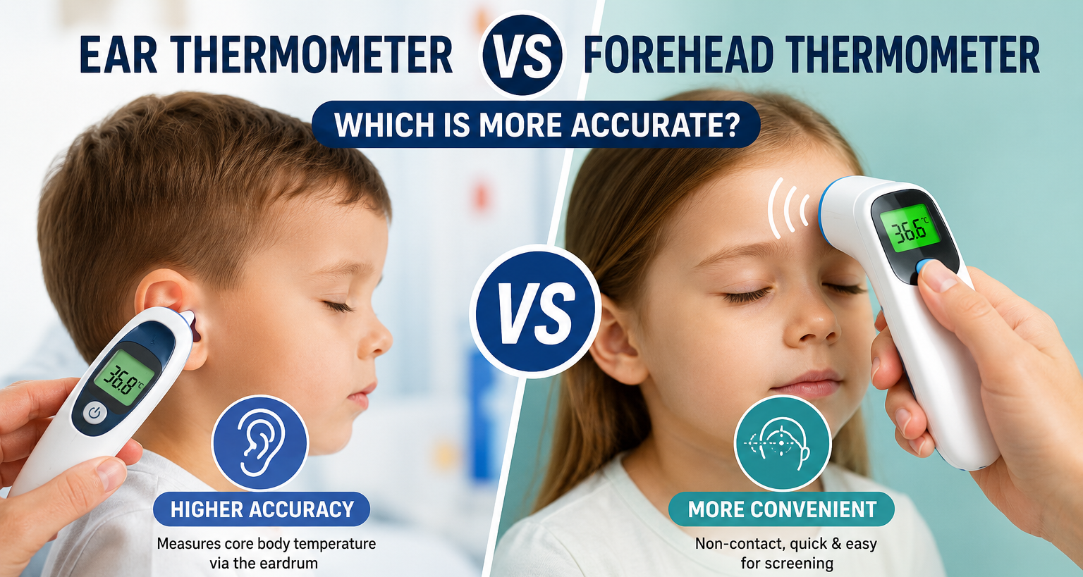 Ear thermometer and forehead thermometer accuracy comparison